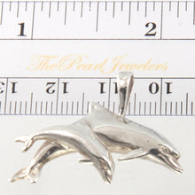 Load image into Gallery viewer, 9230216-Mother-Child-Dolphin-Sterling-Silver-Pendant-Necklace