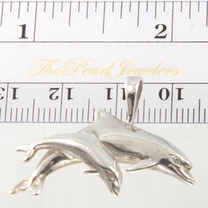 9230216-Mother-Child-Dolphin-Sterling-Silver-Pendant-Necklace