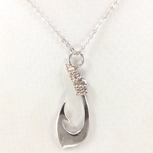 9230217-Sterling-Silver-Polynesian-Fish-Hook-Pendant-Necklace