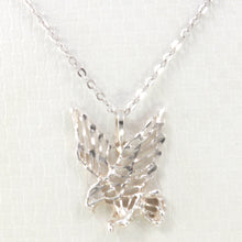 Load image into Gallery viewer, 9230222-Sterling-Silver-Diamond-Cut-Hawk-Eagle-Pendant-Charm-Necklace