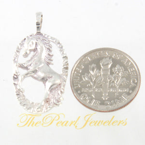 9230224-Sterling-Silver-Satin-Finish-Diamond-Cut-Horse-Pendant-Charm-Necklace
