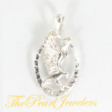 Load image into Gallery viewer, 9230225-Sterling-Silver-Eagle-Diamond-Cut-Frame-Pendant-Charm-Necklace