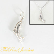 Load image into Gallery viewer, 9230229-Solid-925-Sterling-Silver-3-D-Fish-Pendant-Charm-Necklace