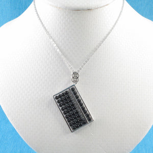 9238881-Elegant-Beautiful-Abacus-Natural-Black-Onyx-Beads-Sterling-Silver-Pendant-Necklace