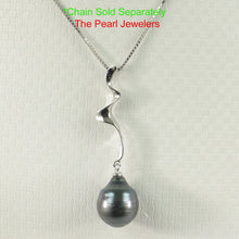 Load image into Gallery viewer, 92T0092-Solid-Silver-925-Twist-Bale-Genuine-Black-Baroque-Tahitian-Pearl-Pendant