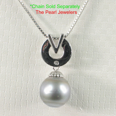 92T0141-Solid-Sterling-Silver-.925- “V”-Bale-Genuine-Grey-Tahitian-Pearl-Pendant