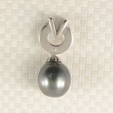 92T0142B-Solid-925-Silver- “V”-Bale-Genuine-Black-Baroque-Tahitian-Pearl-Pendant