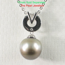 Load image into Gallery viewer, 92T0143-Genuine-Silver-Baroque-Tahitian-Pearl-Solid-925-Silver-“V”-Bale-Pendant