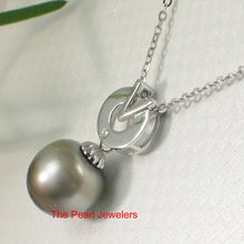 Load image into Gallery viewer, 92T0143-Genuine-Silver-Baroque-Tahitian-Pearl-Solid-925-Silver-“V”-Bale-Pendant