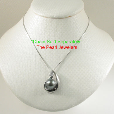 92T0211B-Silver-925-Tahitian-Black-Pearl-0.3ct-Stone-D/VVS1-Unique-Pendant