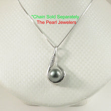 Load image into Gallery viewer, 92T0223-Solid-Sterling-Silver-925-Fish-Hook-Natural-Black-Tahitian-Pearl-Pendant