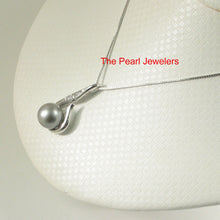 Load image into Gallery viewer, 92T0223B-Solid-Sterling-Silver-925-Fish-Hook-Natural-Gray-Tahitian-Pearl-Pendant