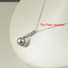 Load image into Gallery viewer, 92T0223B-Solid-Sterling-Silver-925-Fish-Hook-Natural-Gray-Tahitian-Pearl-Pendant