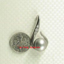 Load image into Gallery viewer, 92T0223B-Solid-Sterling-Silver-925-Fish-Hook-Natural-Gray-Tahitian-Pearl-Pendant