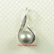 Load image into Gallery viewer, 92T0223B-Solid-Sterling-Silver-925-Fish-Hook-Natural-Gray-Tahitian-Pearl-Pendant