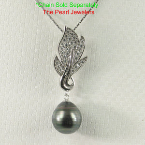 92T0241-Natural-Black-Tahitian-Pearl-Cubic-Zirconia-Flame-Bale-Pendant