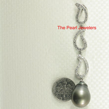 Load image into Gallery viewer, 92T0252-Natural-Black-Tahitian-Pearl-Unique-Stone-D/VVS1-Pendant