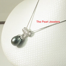 Load image into Gallery viewer, 92T0810-Silver-Cup-Genuine-Baroque-Silver-Tone-Tahitian-Pearl-Pendant-Neaclack