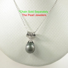 Load image into Gallery viewer, 92T0810-Silver-Cup-Genuine-Baroque-Silver-Tone-Tahitian-Pearl-Pendant-Neaclack