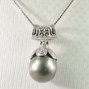 92T0812-Genuine-Black-Gray-Tahitian-Pearl-Silver-Cup-Pendant-Necklace