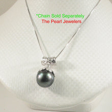 Load image into Gallery viewer, 92T0813-Silver-925-Cup-Genuine-Black-Tahitian-Pearl-Pendant-Necklace