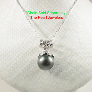 92T0814-Silver-Cup-Genuine-Black-Tahitian-Pearl-Pendant-Necklace