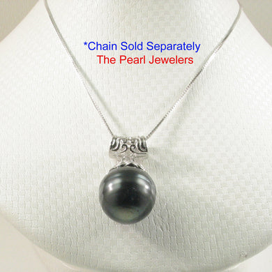 Genuine Black Tahitian Pearl Cup Pendant – 16.2mm