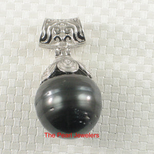 92T0815-Genuine-Black-Tahitian-Pearl-Silver-925-Cup-Pendant-Necklace