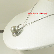 Load image into Gallery viewer, 92T1324-Silver-Genuine-Nature-Dark-Khaki-Tahitian-Pearl-Pendants-Necklace