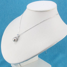 Load image into Gallery viewer, 92T2312A-Sterling-Silver-Flower-Bale-Genuine-Tahitian-Pearl-Pendant-Necklace