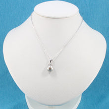 Load image into Gallery viewer, 92T2312A-Sterling-Silver-Flower-Bale-Genuine-Tahitian-Pearl-Pendant-Necklace