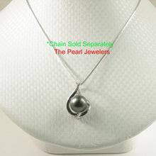 Load image into Gallery viewer, 92T0321-Genuine-Black-Green-Tahitian-Pearl-Love-Heart-Pendant-Necklace