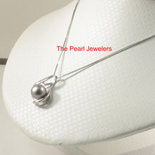 Load image into Gallery viewer, 92T0321J-Embrace-Genuine-Smoke-gray-Tahitian-Pearl-Pendant-Necklace