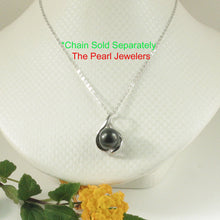 Load image into Gallery viewer, 92T0327-Solid-Sterling-Silver-925-Genuine-Embrace-Black-Tahitian-Pearl-Pendants