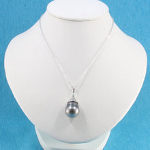 Load image into Gallery viewer, 92T0363B-Silver-925-Bell-Genuine-Baroque-Tahitian-Pearl-Pendant-Necklace
