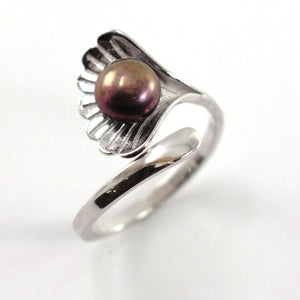 9300595-Solid-Sterling-Silver-.925-Eggplant-Pearl-Ring-Shell-Style-Adjustable-Ring-Size