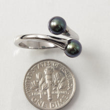 Load image into Gallery viewer, 9301091-Solid-Sterling-Silver-925-Twin-AAA-Peacock-Cultured-Pearl-Cocktail-Ring