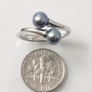 9301091B-Sterling-Silver-925-Twin-AAA-Blue-Cultured-Pearl-Cocktail-Ring