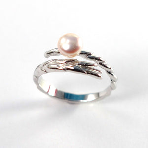 9301582-Solid-Sterling-Silver-.925-Pink-Pearl-Ring-Adjustable-Ring-Size