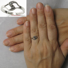 Load image into Gallery viewer, “S” Design Sterling Silver Marcasite Ring