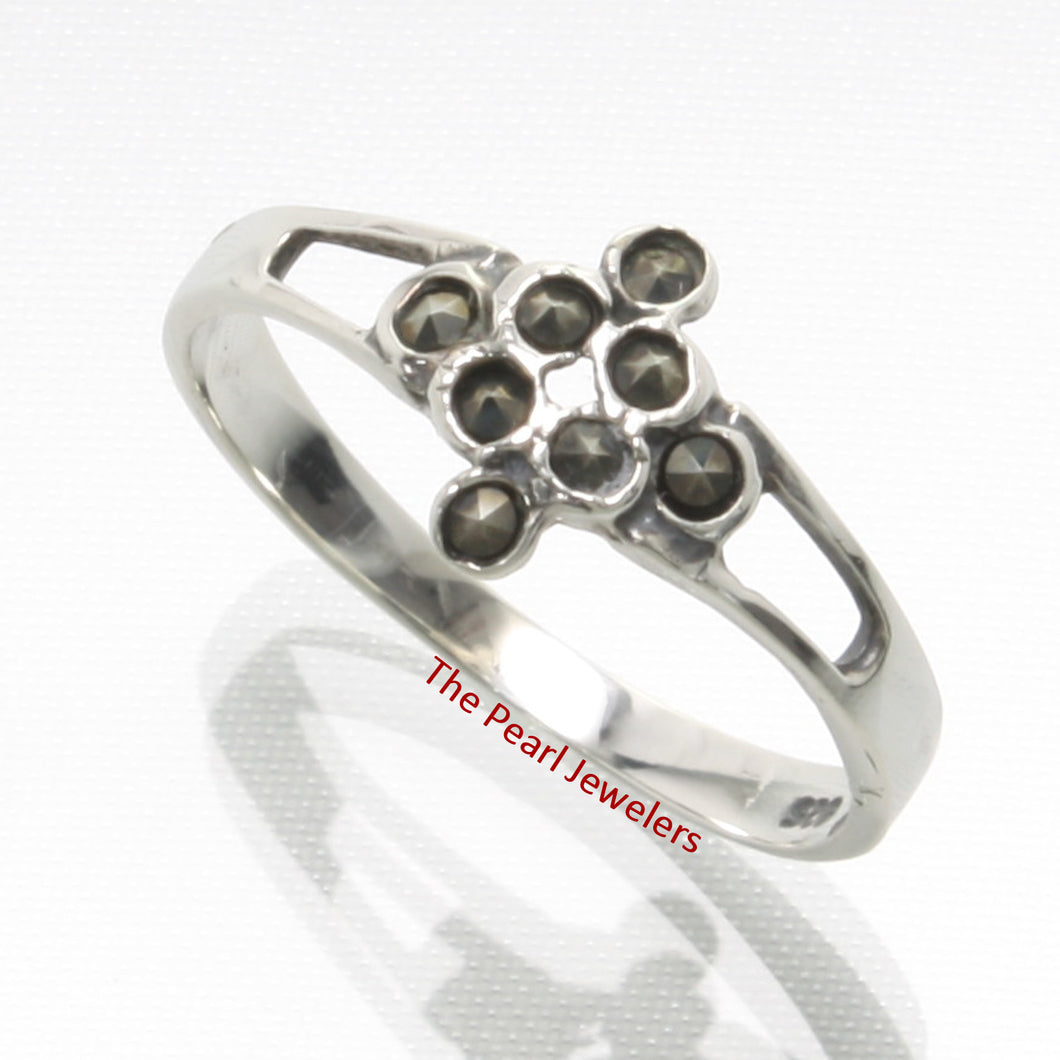 Star Design Sterling Silver Marcasite Ring