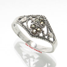 Load image into Gallery viewer, Double Heart Sterling Silver Marcasite Ring