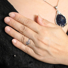 Load image into Gallery viewer, 9305081-Sterling-Silver-Studded-Marcasite-Star-Moon-Design-Cocktail-Ring