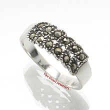 Load image into Gallery viewer, Twin Petal Sterling Silver Marcasite Ring