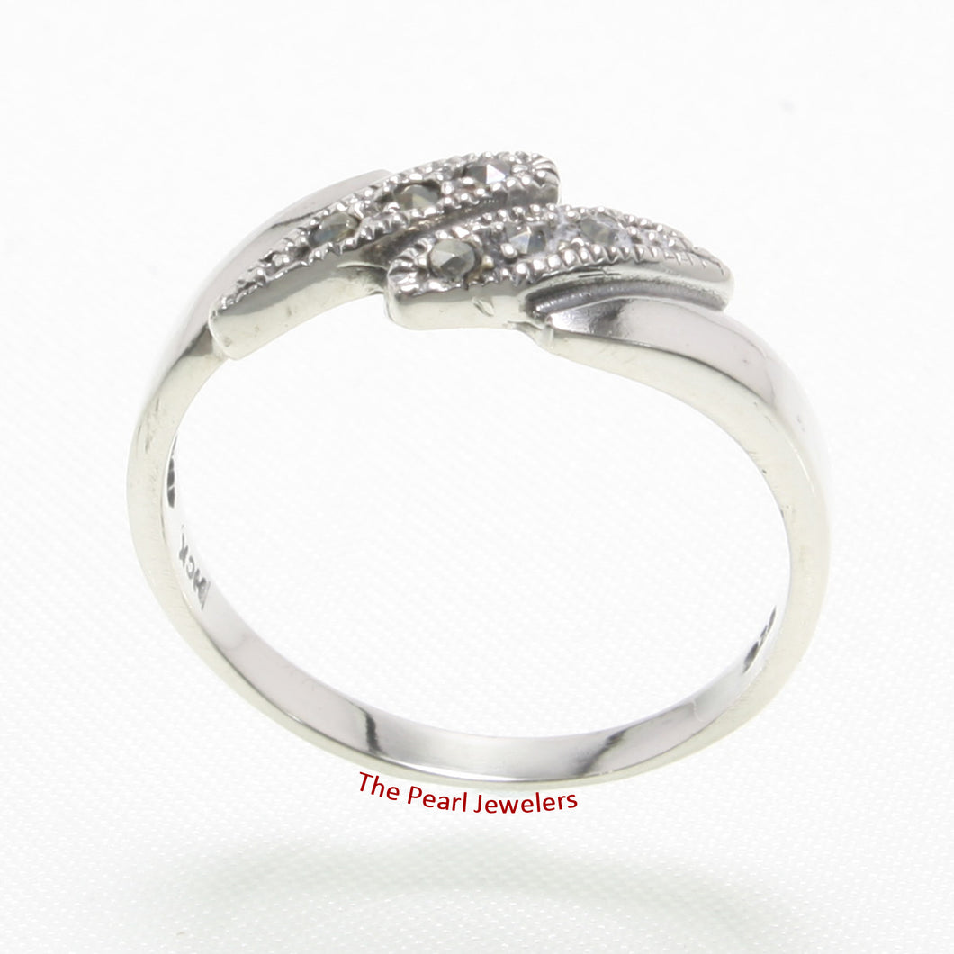 Twin Tear Sterling Silver Marcasite Ring
