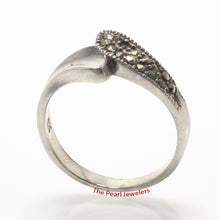 Load image into Gallery viewer, Beautiful Solid Sterling Silver Studded Marcasite Cocktail Ring