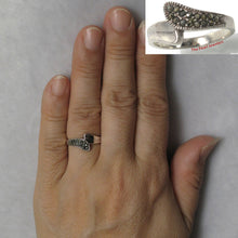 Load image into Gallery viewer, Beautiful Solid Sterling Silver Studded Marcasite Cocktail Ring