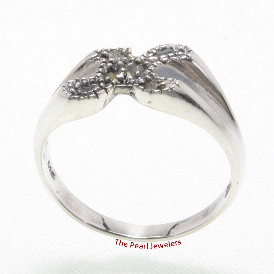 Twisted K Sterling Silver Marcasite Ring