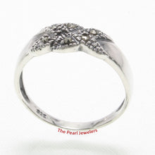Load image into Gallery viewer, Sterling Silver X Design Marcasite Band Ring