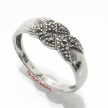 Load image into Gallery viewer, Sterling Silver X Design Marcasite Band Ring